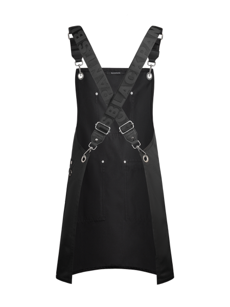 Apron & Straps - Black with Silver Hardware