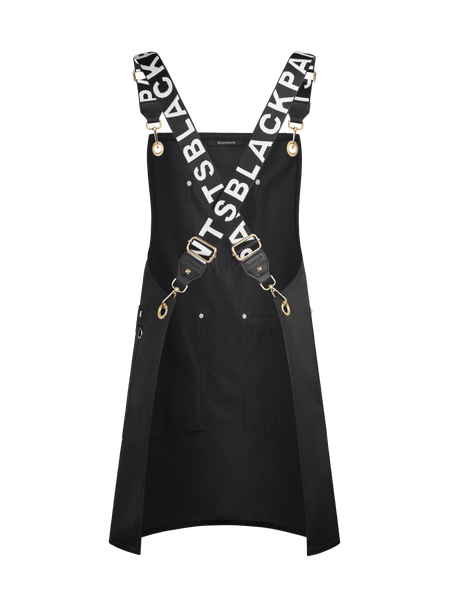 Apron & Straps - Black & White with Gold Hardware