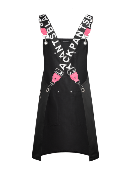 Apron & Straps - Black & White with Pink Tabs