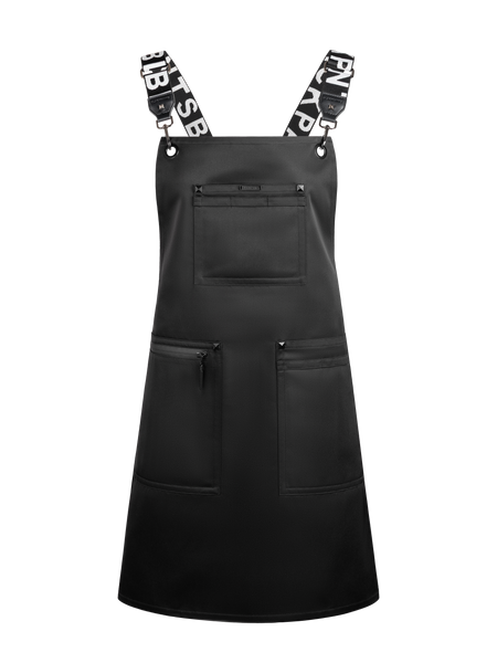 Apron & Straps - Black & White with Black Hardware