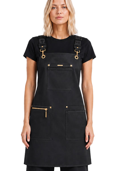 Apron & Straps - Black with Gold Hardware