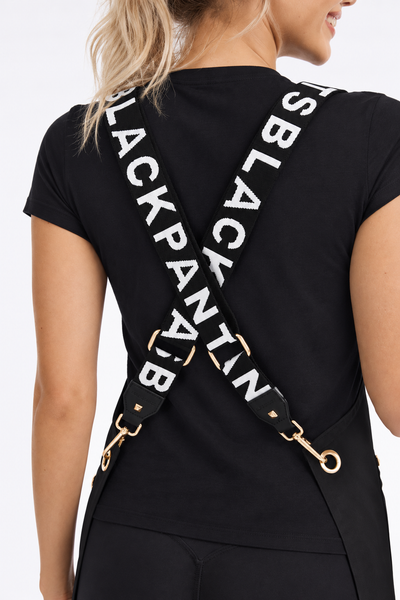 Straps Only - Black & White with Gold Hardware