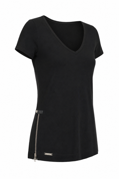 DEEP V NECK SHORT SLEEVE T-SHIRT