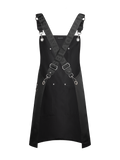 Apron & Straps - Black with Silver Hardware