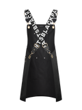 Apron & Straps - Black & White with Gold Hardware