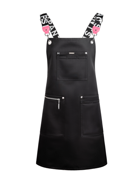 Apron & Straps - Black & White with Black Hardware