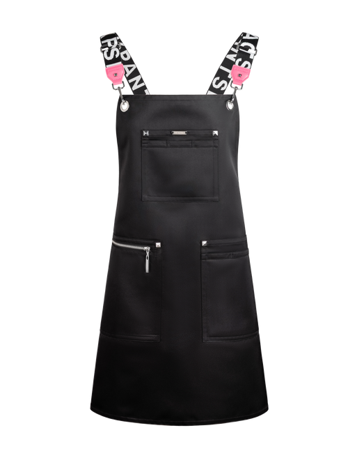 Apron & Straps - Black & White with Pink Tabs