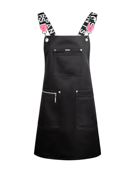 Apron & Straps - Black & White with Pink Tabs