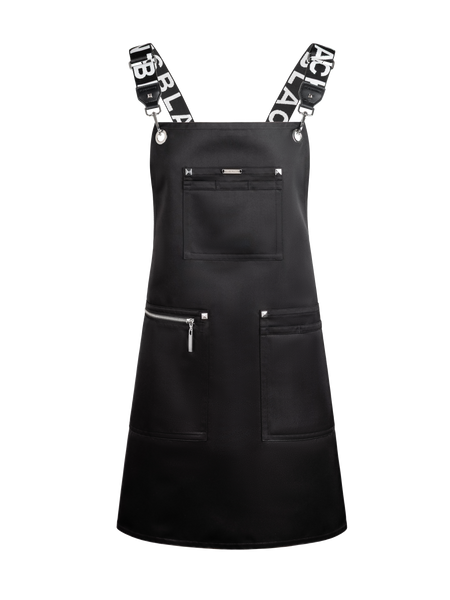 Apron & Straps - Black & White with Black Hardware