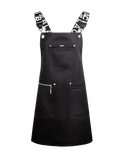 Apron & Straps - Black & White with Silver Hardware