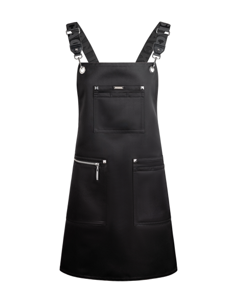Apron & Straps - Black with Silver Hardware