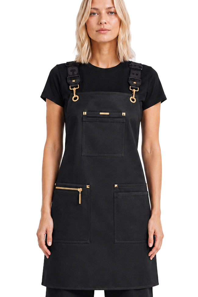 Apron & Straps - Black with Gold Hardware