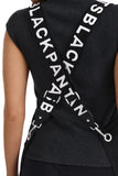 Straps Only - Black & White with Silver Hardware