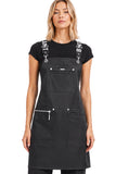Apron & Straps - Black & White with Silver Hardware