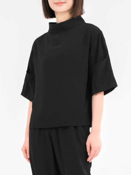 SIDE ZIP DRAPE LONG SLEEVE T-SHIRT