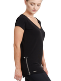 DEEP V NECK SHORT SLEEVE T-SHIRT