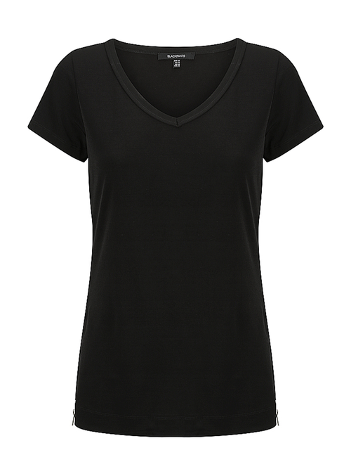 DEEP V NECK SHORT SLEEVE T-SHIRT