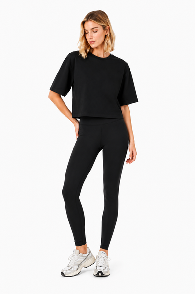 BLACKPANTS Boxy Tee styled with The Intelligent Legging