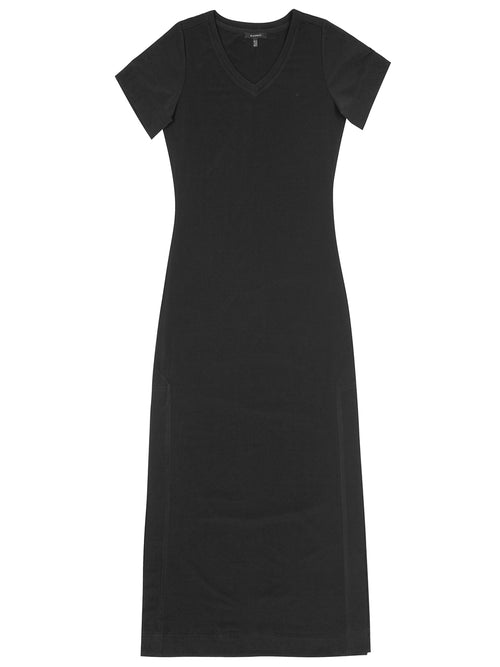 BLACKPANTS Maxi Dress in STAYBLACK jersey fabric with V-neckline and ankle-length silhouette