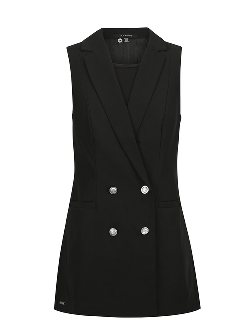 Front product image of the BLACKPANTS Boston Vest featuring a matte finish, double-breasted button closure and tailored fit