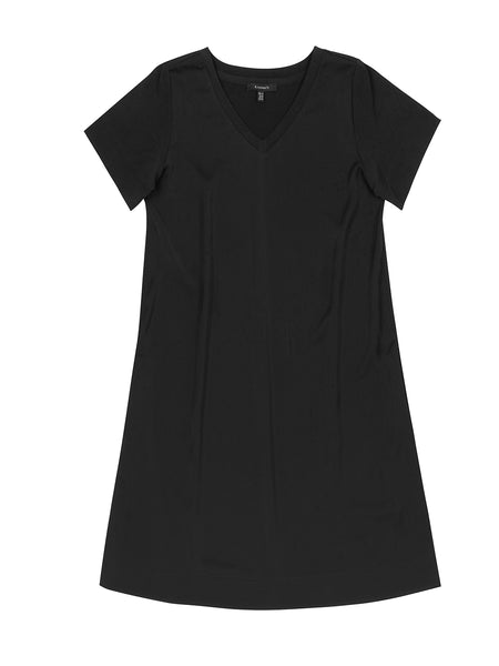 BLACKPANTS T-Dress in STAYBLACK bleach-resistant jersey with V-neck and short sleeves