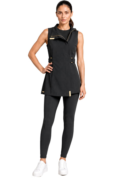 MILAN TUNIC GOLD styled with The Intelligent Legging for a sleek salon uniform