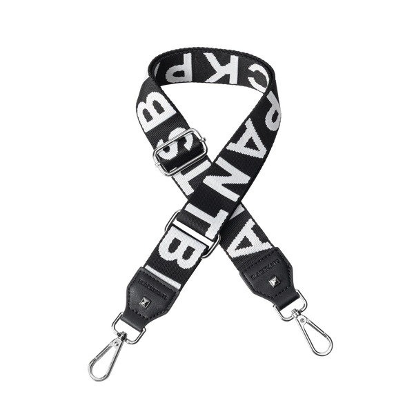 Straps Only - Black & White with Silver Hardware