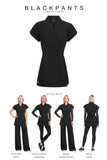 BLACKPANTS Tokyo Wrap styling guide featuring The Chelsea Pant, Intelligent Legging, Mesh Undershirt and back view