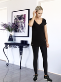 Deep V Neck S/S T-Shirt (X-Small) & The Intelligent Legging (X-Small)