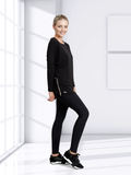 Side Zip Drape L/S T-Shirt (X-Small) & The Intelligent Legging (X-Small)